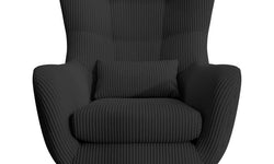 Fauteuil met hocker Verdiro ribstof