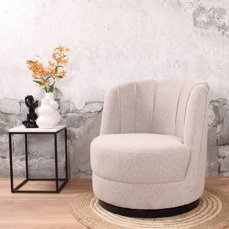 Draaifauteuil Fenna bouclé