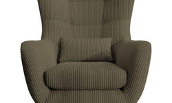 Fauteuil met hocker Verdiro ribstof