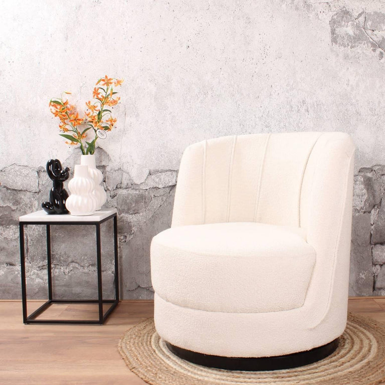 Draaifauteuil Fenna bouclé