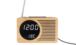 Alarmklok Retro Radio bamboe