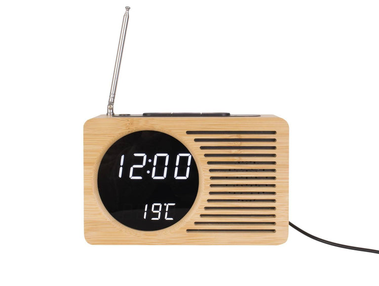 Alarmklok Retro Radio bamboe