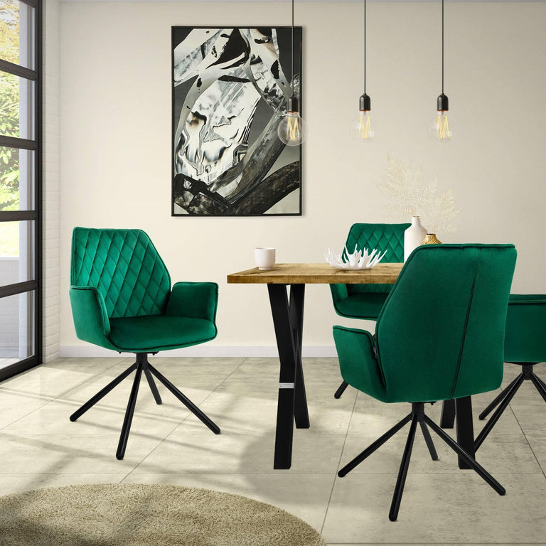 Set van 6 eetkamerstoelen Hale velvet