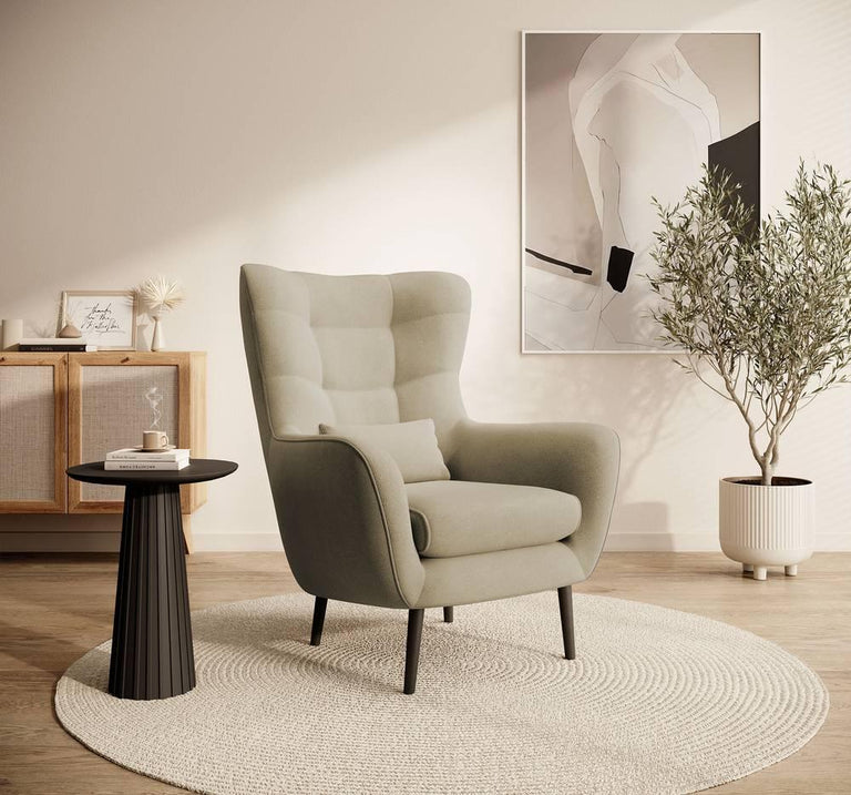 Fauteuil met hocker Verdiro velvet