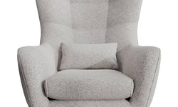 Fauteuil met hocker Verdiro bouclé