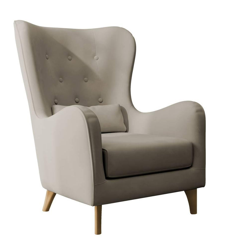 Fauteuil met hocker Casara velvet