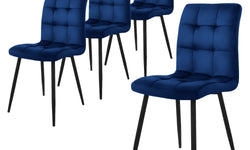 Set van 4 eetkamerstoelen Quinn velvet