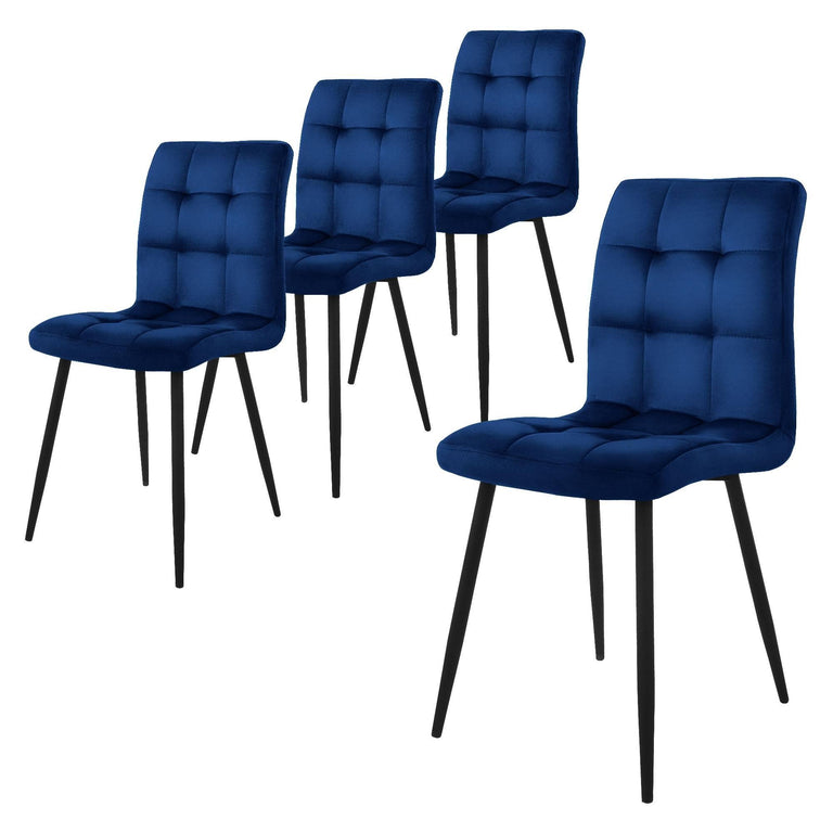 Set van 4 eetkamerstoelen Quinn velvet