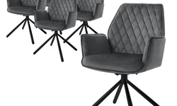 Set van 6 eetkamerstoelen Hale velvet