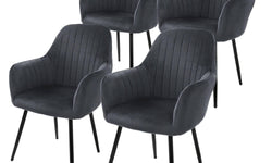 Set van 4 eetkamerstoelen Layla velvet