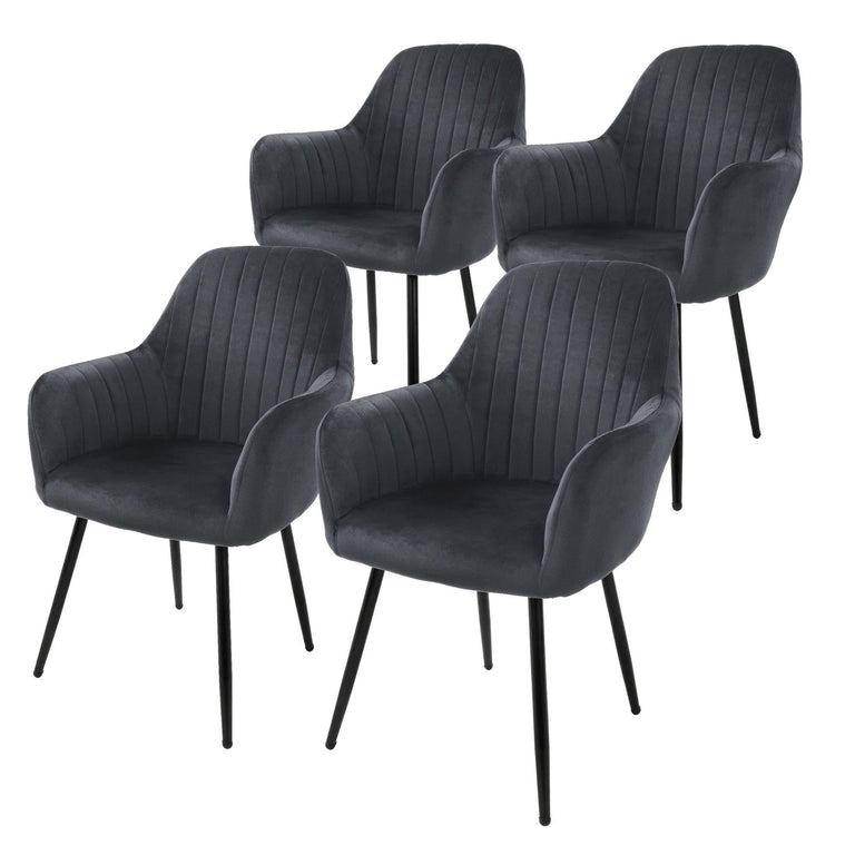 Set van 4 eetkamerstoelen Layla velvet