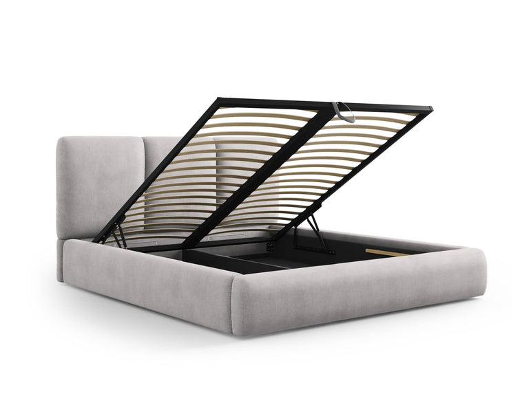 Bedframe Nicolas chenille met opbergruimte en hoofdbord 160 x 200 cm