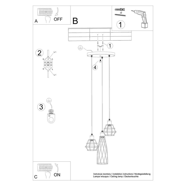 Plafondlamp Suba 3-lichts