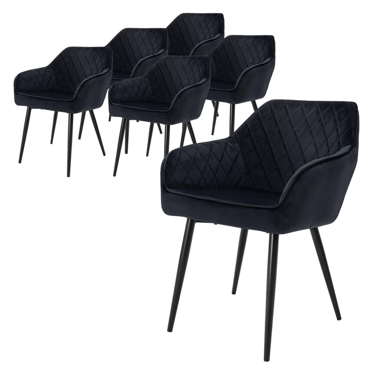 Set van 6 eetkamerstoelen Amino velvet