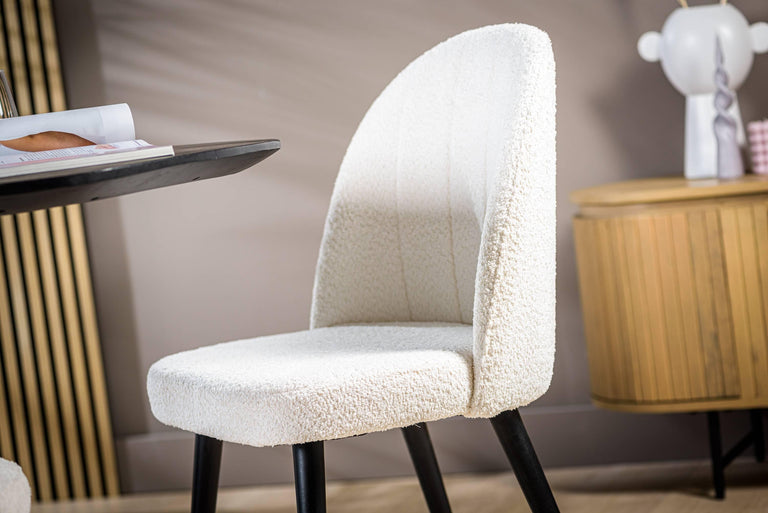 Set van 2 eetkamerstoelen Leona bouclé