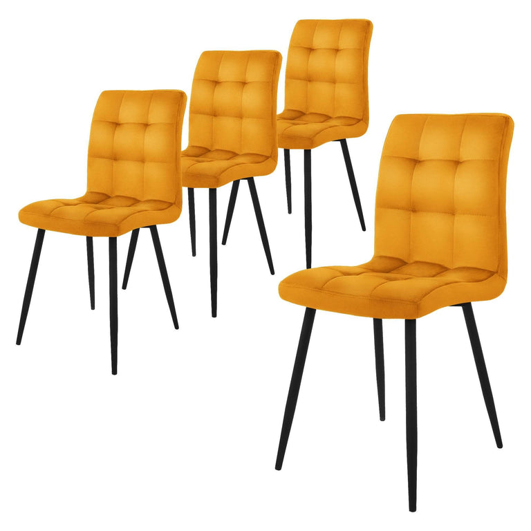 Set van 4 eetkamerstoelen Quinn velvet