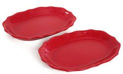 hermia-set van 2 gebakbordjes glenda keramiek-rood--keramiek-servies-koken & tafelen1