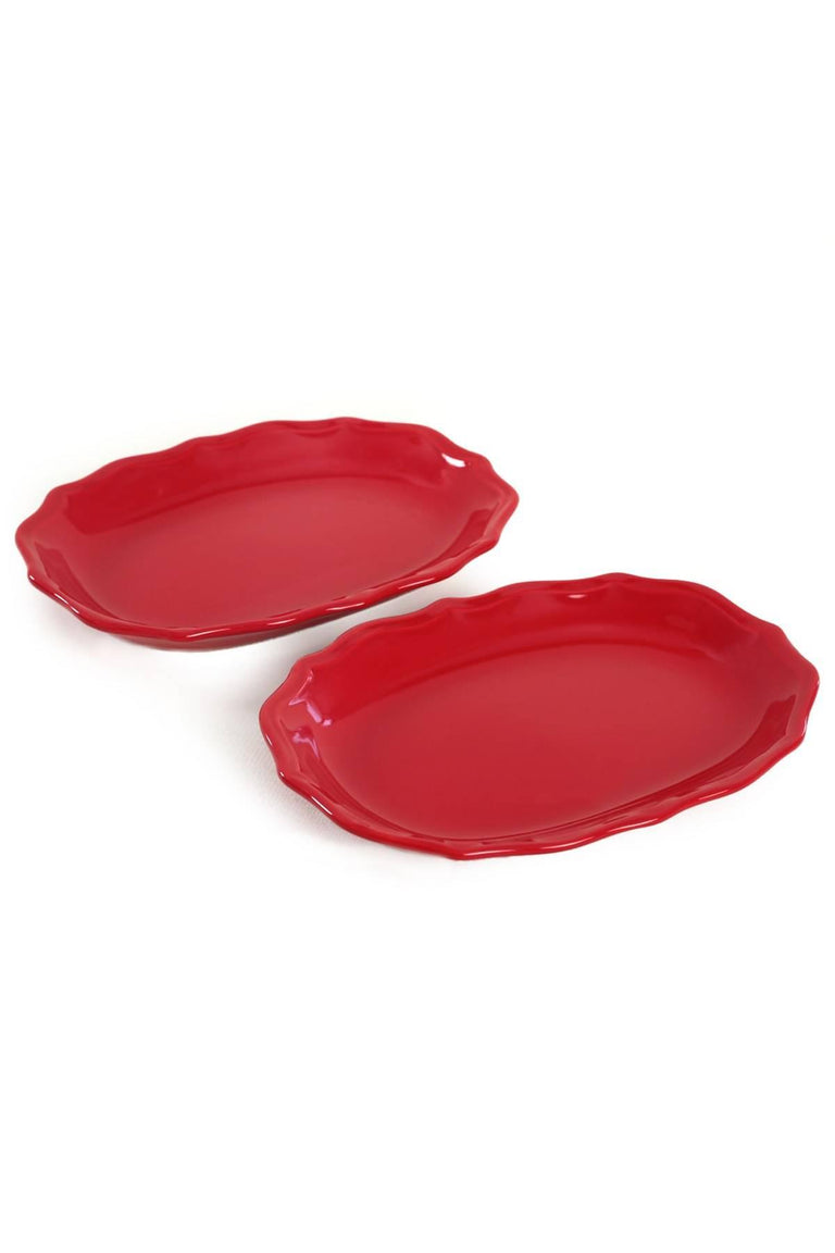 hermia-set van 2 gebakbordjes glenda keramiek-rood--keramiek-servies-koken & tafelen1