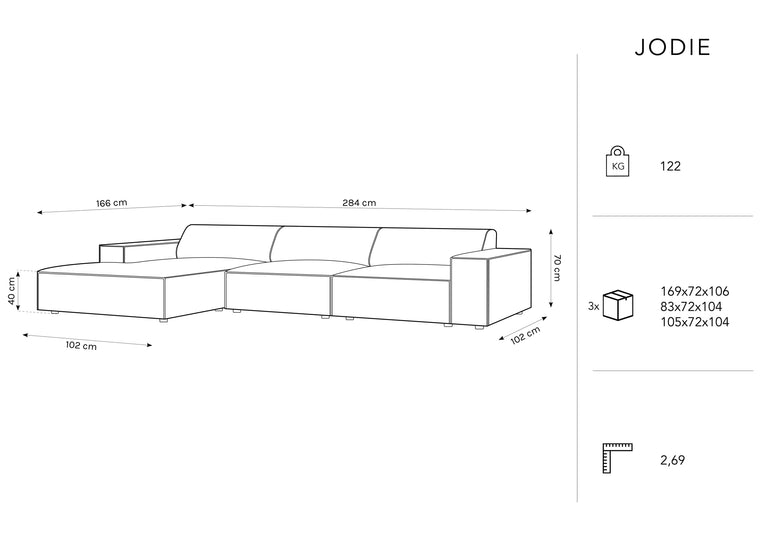 Hoekbank Jodie links