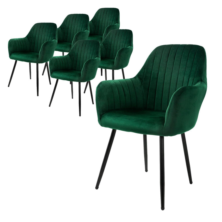 Set van 6 eetkamerstoelen Mari velvet