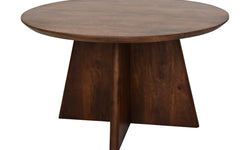 Ronde Salontafel Kruispoot-80x80x45-Bruin-Mango