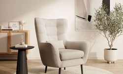 Fauteuil met hocker Verdiro ribstof