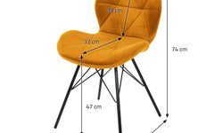 Set van 2 eetkamerstoelen Connor velvet