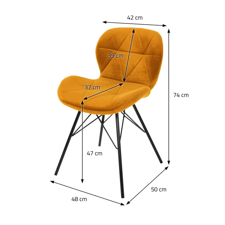 Set van 2 eetkamerstoelen Connor velvet