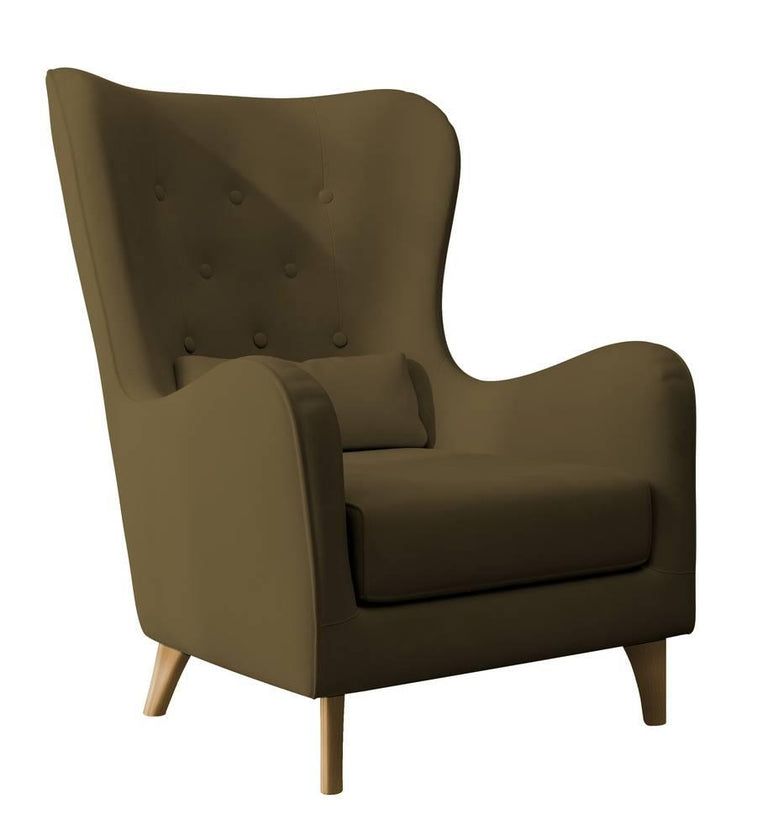 Fauteuil met hocker Casara velvet