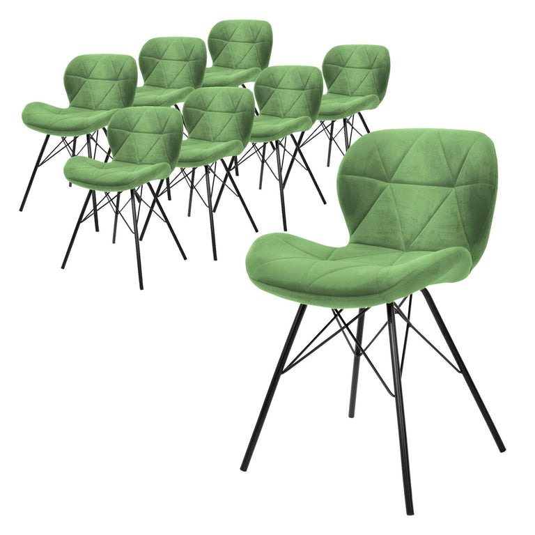 Set van 8 eetkamerstoelen Dane velvet