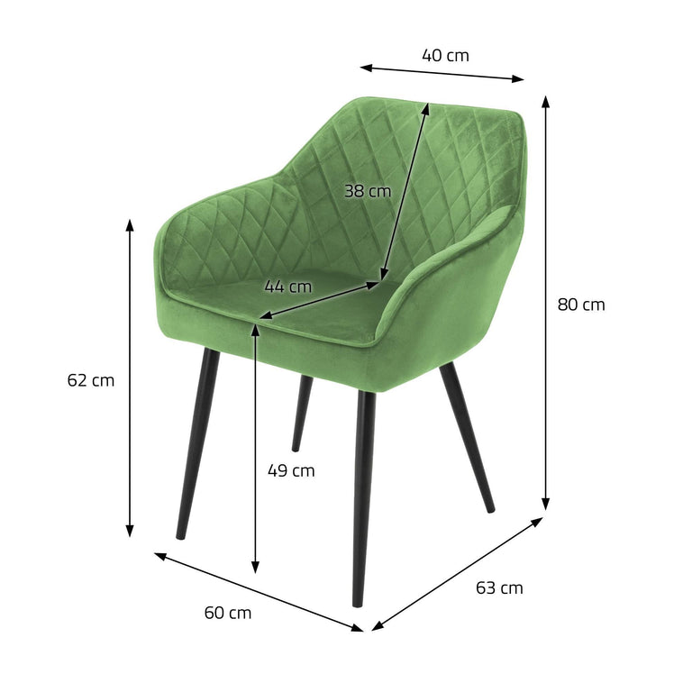 Set van 2 eetkamerstoelen Amino velvet