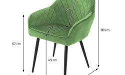 Set van 8 eetkamerstoelen Amino velvet