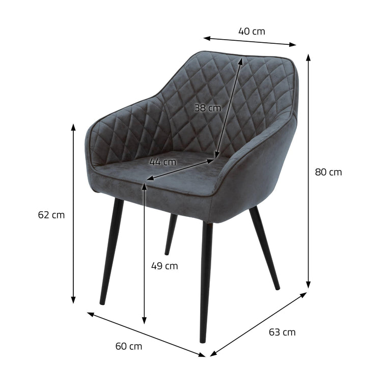 Set van 6 eetkamerstoelen Amino kunstleer