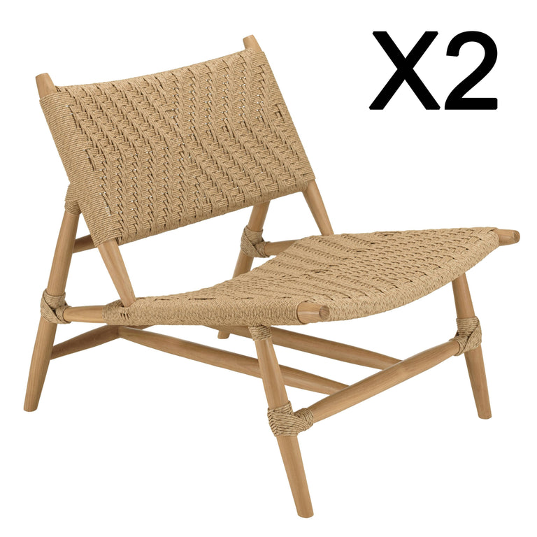 Set van 2 tuin loungestoelen Valeria