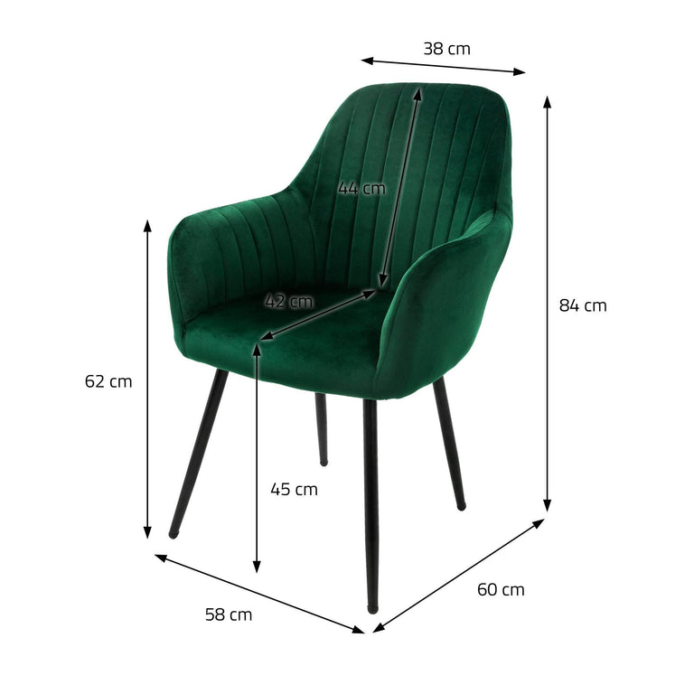 Set van 4 eetkamerstoelen Layla velvet