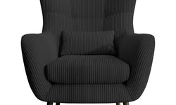 Fauteuil met hocker Verdiro ribstof