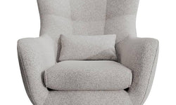 Fauteuil met hocker Verdiro bouclé