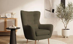 Fauteuil met hocker Verdiro ribstof