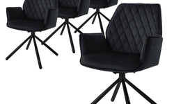 Set van 4 eetkamerstoelen Hale velvet