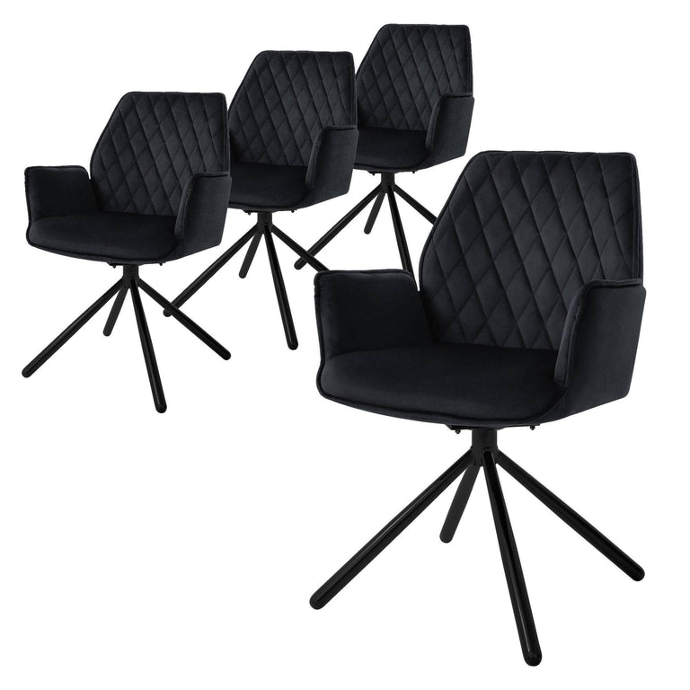 Set van 4 eetkamerstoelen Hale velvet