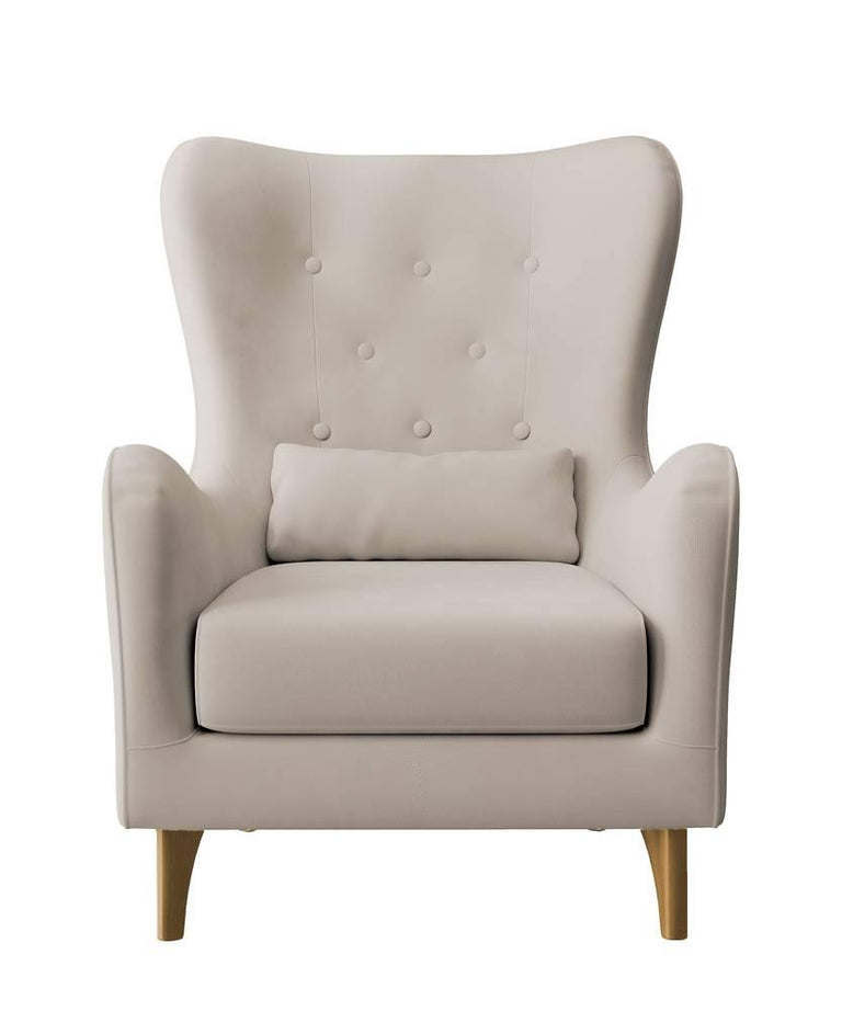 Fauteuil met hocker Casara velvet