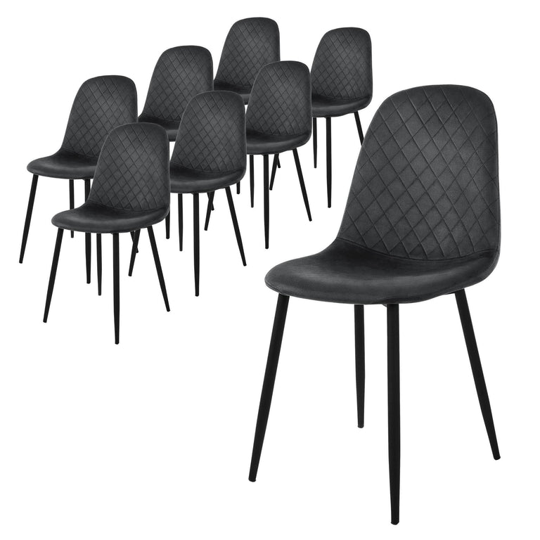 Set van 8 eetkamerstoelen Wisk velvet