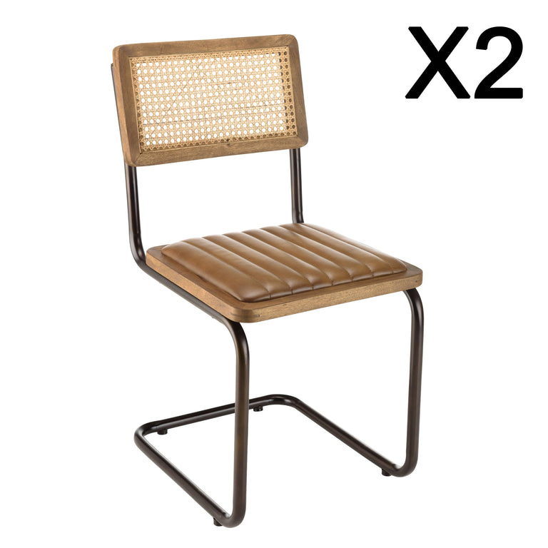 Set van 2 eetkamerstoelen Marce leer