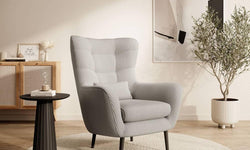 Fauteuil met hocker Verdiro ribstof