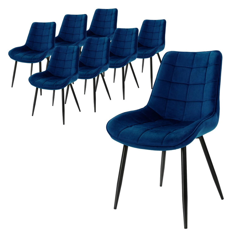 Set van 8 eetkamerstoelen Bea velvet