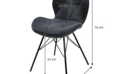 Set van 8 eetkamerstoelen Connor velvet