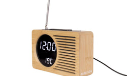 Alarmklok Retro Radio bamboe