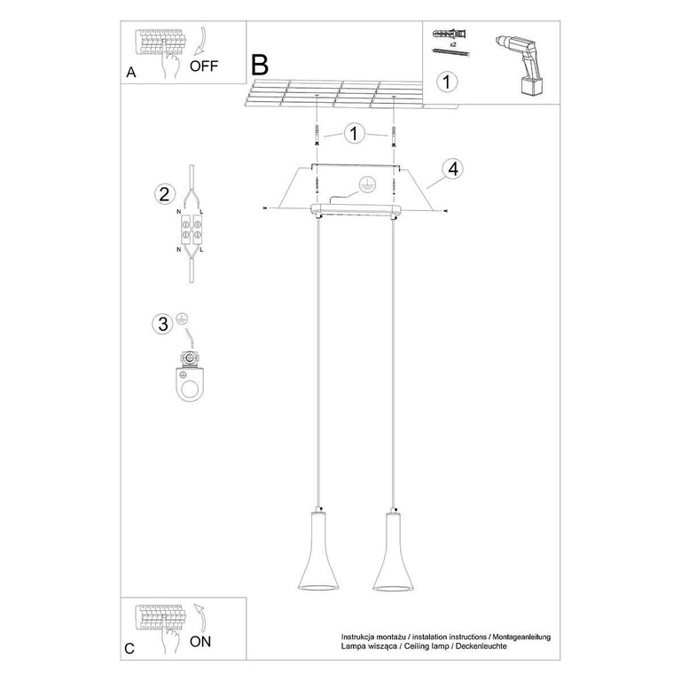 Hanglamp Rea 2-lichts