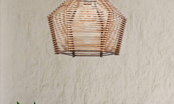 Houten hanglamp woonkamer Abriana