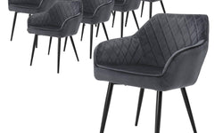 Set van 8 eetkamerstoelen Amino velvet